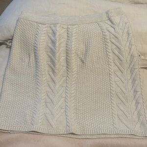 Babaton Cream Cable Knit A-Line Skirt